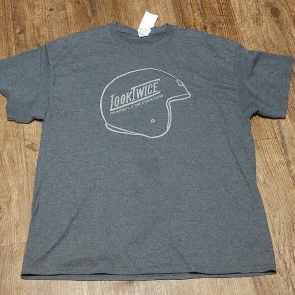 3for$20)Riding t-shirt classic helmet look twice - Picture 1 of 4